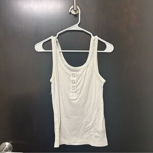 Chaser White Buttoned Tank Top